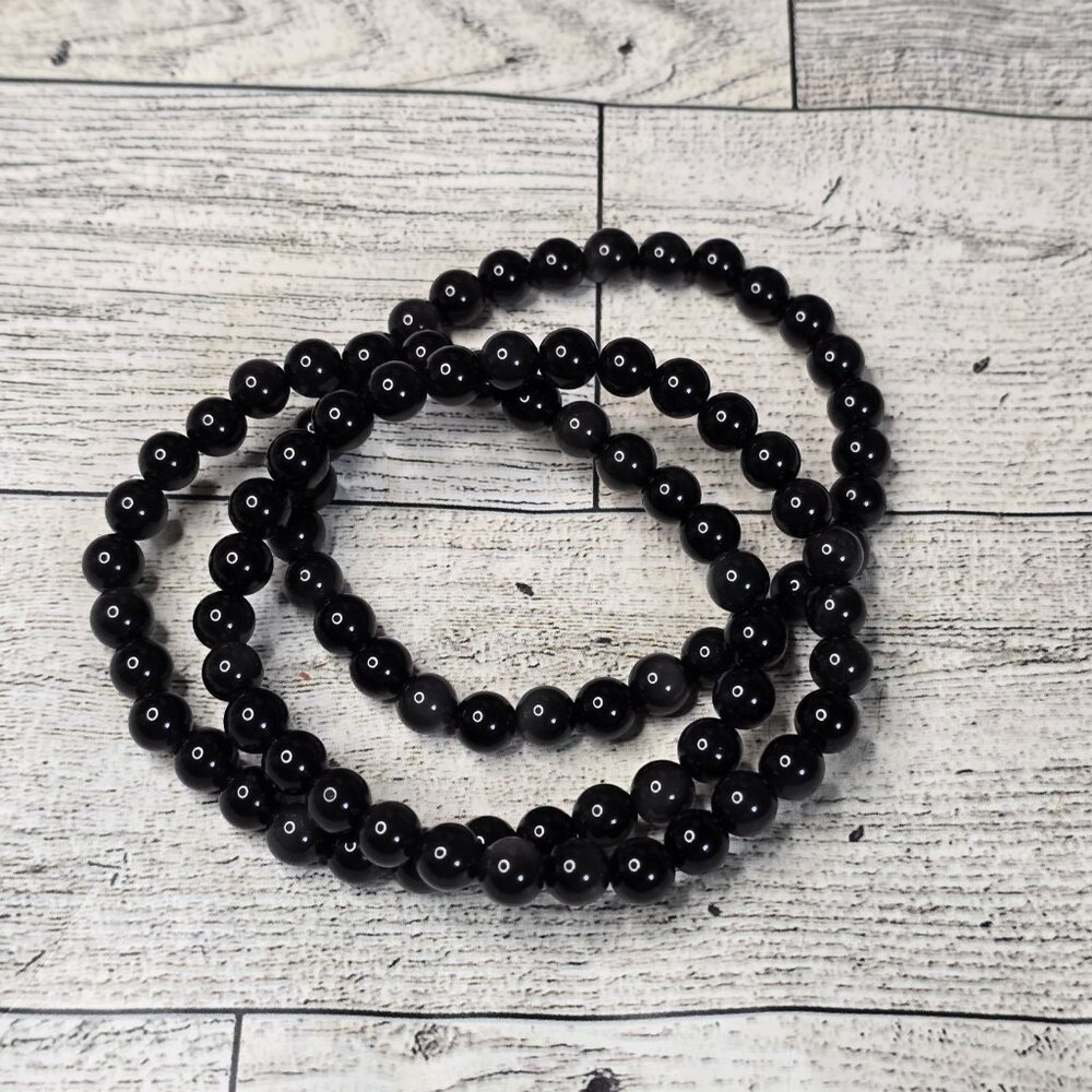 Silver Sheen Obsidian Crystal Bracelet